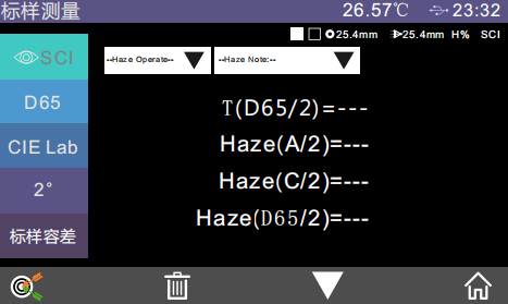 霧度測(cè)量結(jié)果界面
